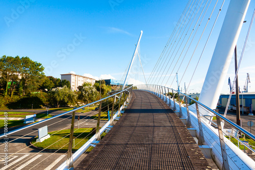 Pedestrian bridge near the seaport in the city of Ferrol in Spain. photo