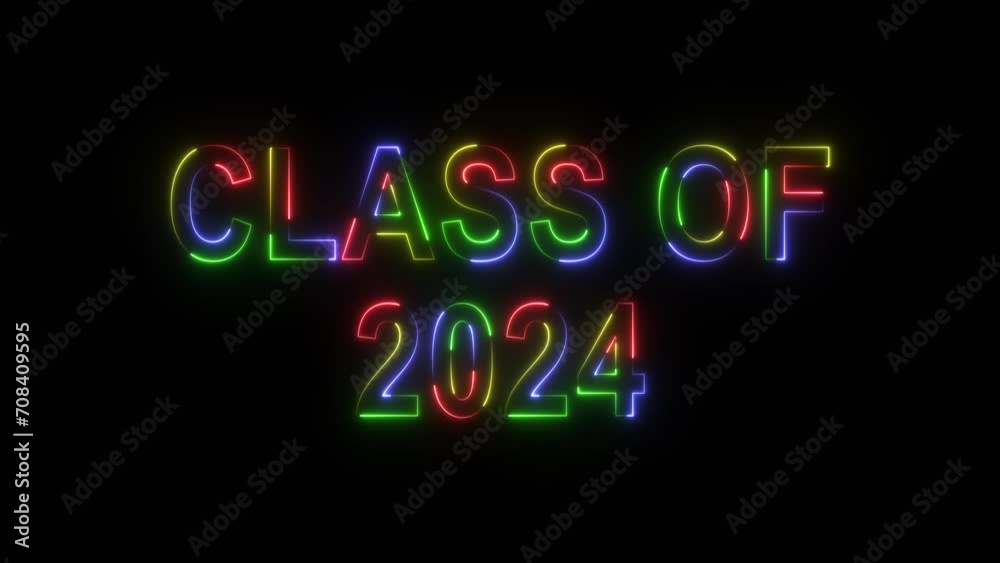 Back to school text animation with neon light colors. School is a good way to build a life. Class of 2024. Graduation. 4K. Back to school text animation with neon light colors. School is a good way to build a life. Class of 2024. Graduation. 4K.
