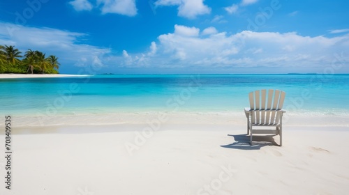 Tropical Beach Paradise with Lounge Chair View © Pure Imagination