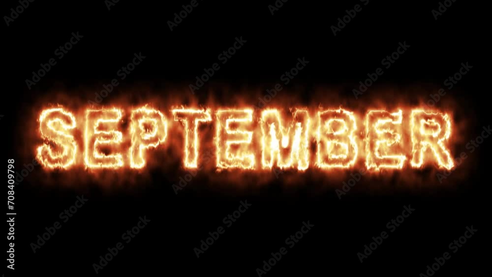 July, August, September text animation with neon light fire effect color animation July, August, September text animation with neon light fire effect color animation