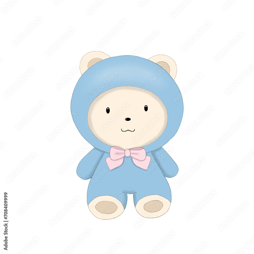 baby girl with teddy bear