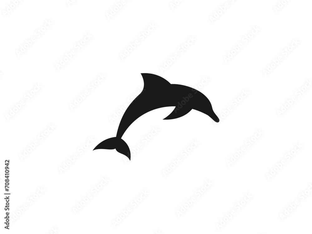 dolphin logo vector illustration. dolphin jump silhouette vector icon dolphin logo vector illustration. dolphin jump silhouette vector icon