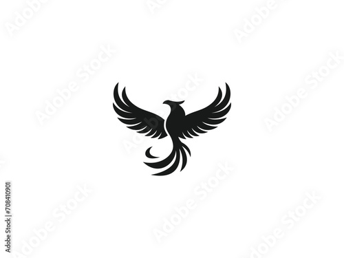phoenix logo vector illustration. phoenix silhouette vector icon