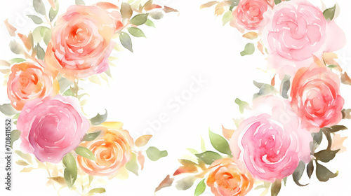 Empty floral frame with copy space for greeting card or invitation design