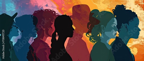 	
Colorful illustration of a group of women. International Women's Day concept.