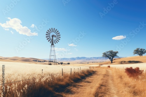 windmill in the grass field professional photography
