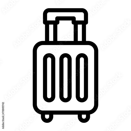 Suitcase icon outline style for download (hotel pack)