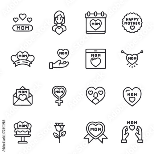 set of icons Mothers Day