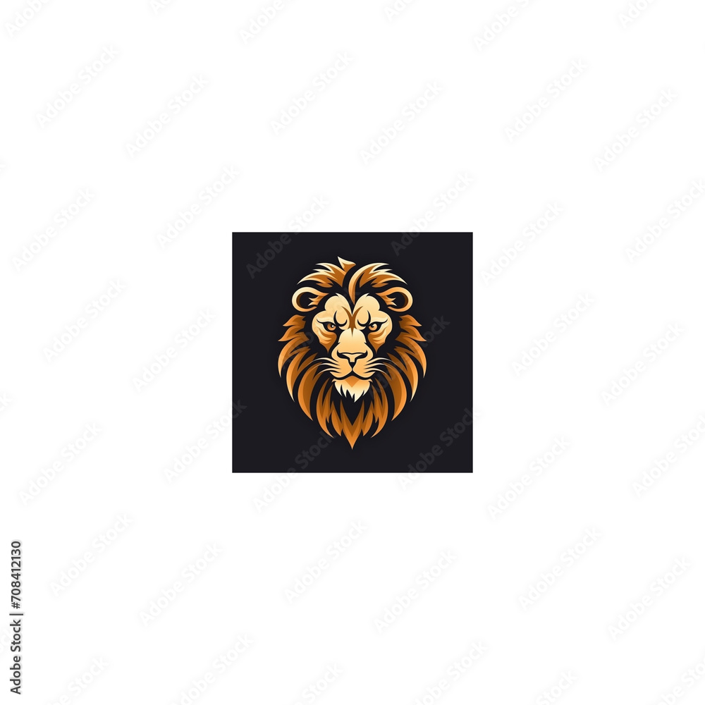 Obraz premium lion mascot logo icon