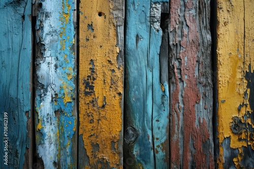 Old Wood Colorful Grungy Background © Custom Media