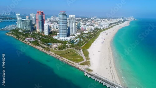 Aerial view of miami beach photo