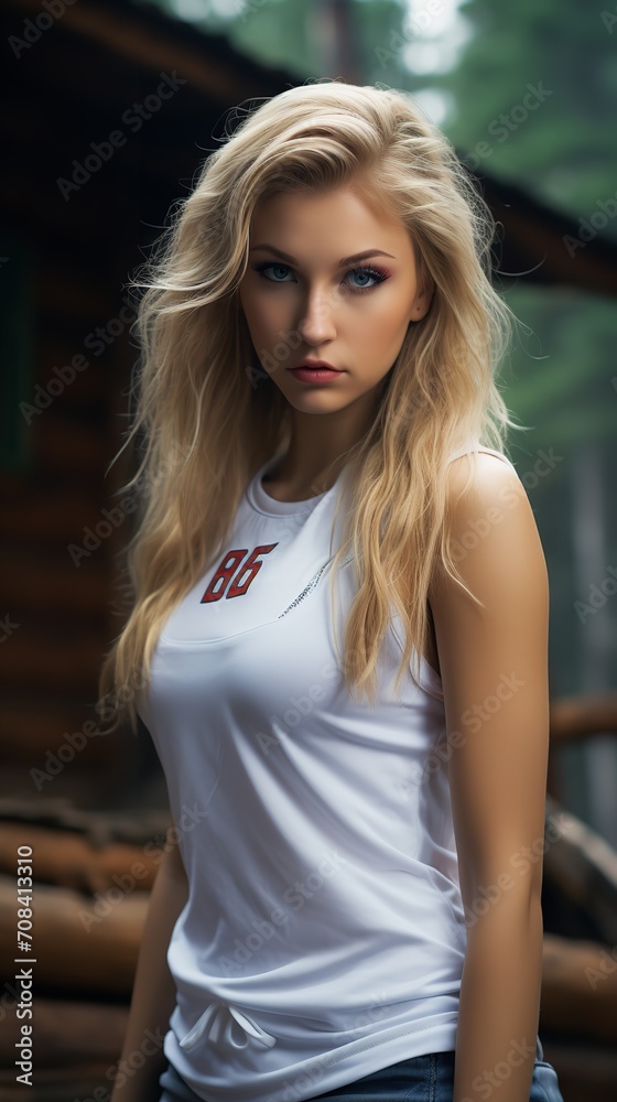 An attractive female cheerleader in a white dress, Generative AI. An attractive female cheerleader in a white dress, Generative AI.