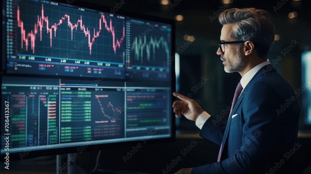 businessman executives finance analysis stock trading monitoring progress businessman executives finance analysis stock trading monitoring progress