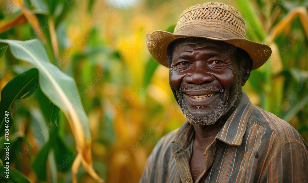african male farmer  on a agricultural farm