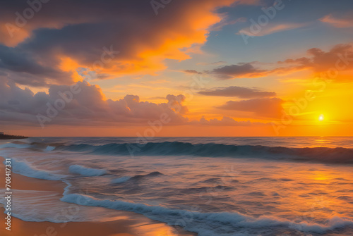 Beautiful romantic natural landscape. beach and sunset © NONTANUN