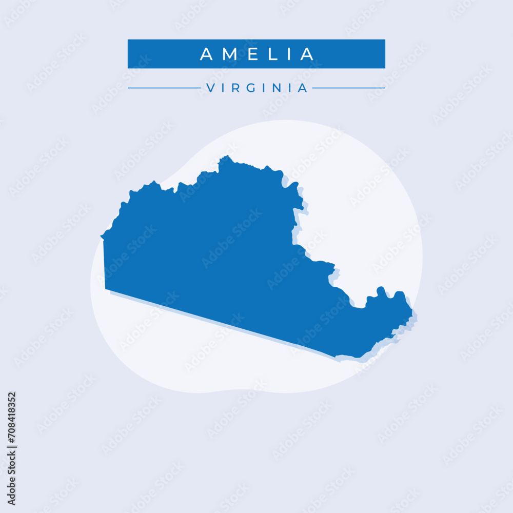 Vector illustration vector of Amelia map Virginia