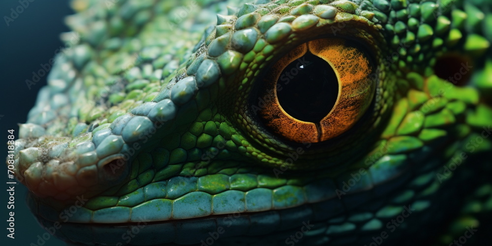 Fototapeta premium portrait of a green iguana