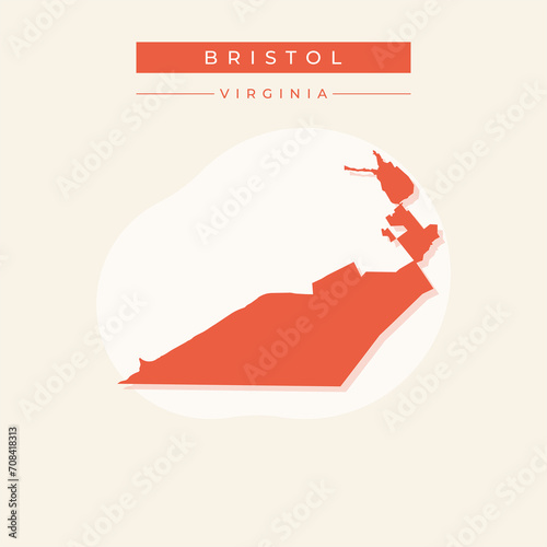 Vector illustration vector of Bristol map Virginia photo