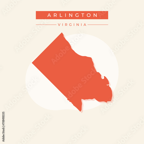 Canvas Print Vector illustration vector of Arlington map Virginia