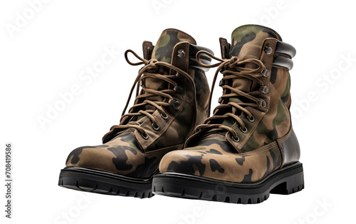 Tactical Treads Combat Boots for Every Mission Isolated on Transparent Background PNG.