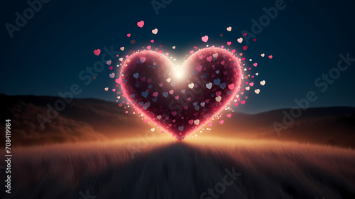 Romantic heart-shaped Valentine's Day background, symbolizing Valentine's Day, wedding, love