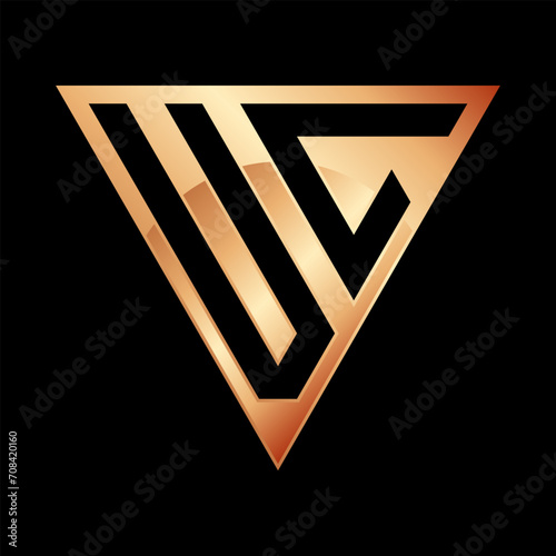 monogram vc logo, triangle shape design