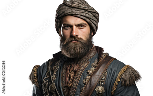 Rus Wear Authentic Cossack Attire Series Isolated on Transparent Background PNG. photo