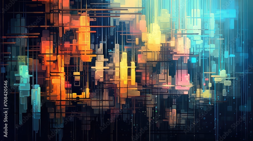 Abstract pixel art background
