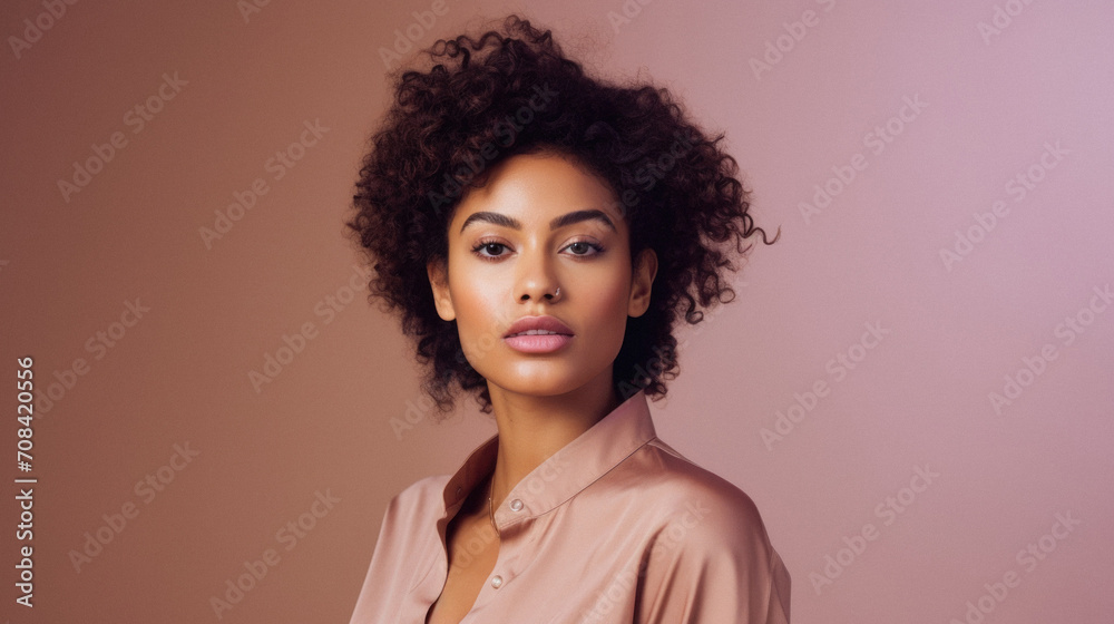 Beautiful african american woman with curly hair, isolated Beautiful african american woman with curly hair, isolated