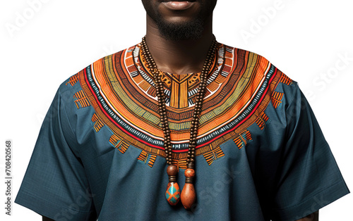 Heritage Hues Dashiki Apparel Ensemble Isolated on Transparent Background PNG. photo