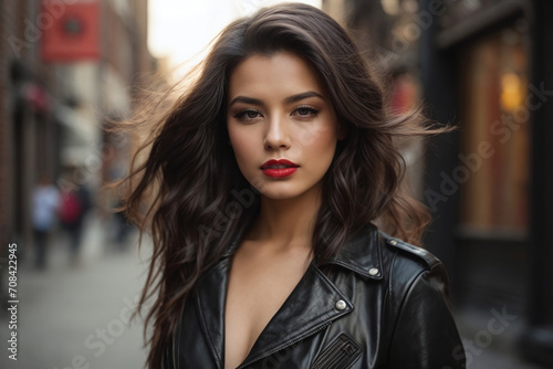 portrait of a adult woman in the New York city street