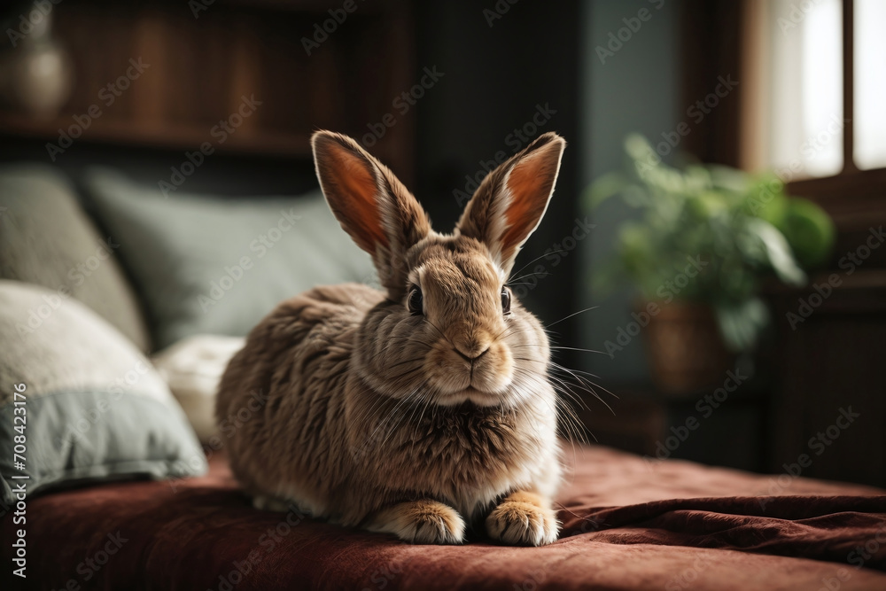 rabbit on the couch
