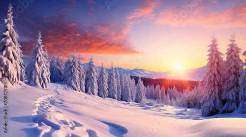 Winter panorama landscape © khan