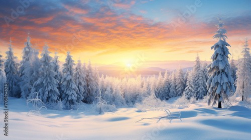 Winter panorama landscape