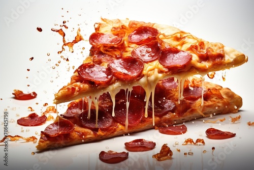 Pepperoni pizza with melted cheese