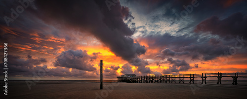 Beautiful Seascape of the North Sea Coast of Germany photo