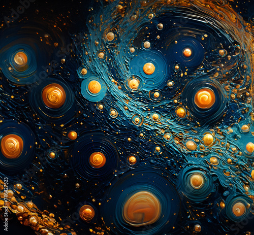 The Galaxy  A Digital Artwork of a Blue and Orange Cosmic Wonder