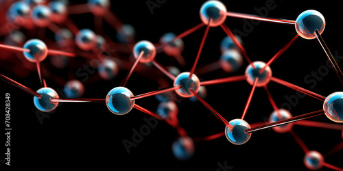 3D illustration of molecule model science background, Science background with molecule or atom abstract structure for science or medical background 3d illustration