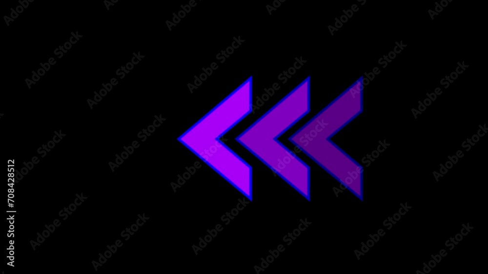 Abstract arrow loading bar animation. Digital arrow loading animation and black background.