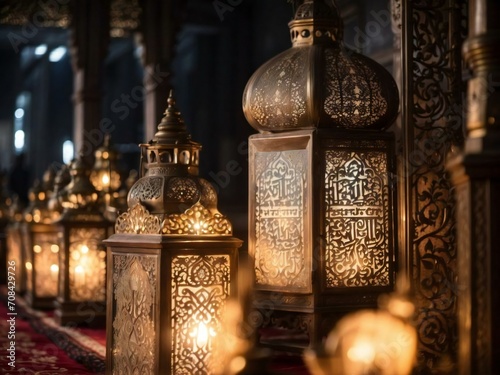 lantern lights for mosque decoration, lantern lights lined up