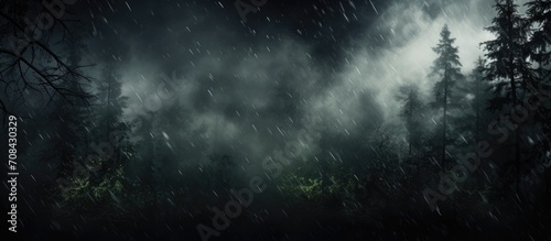 Rain and fog texture overlaid on a black background effect.
