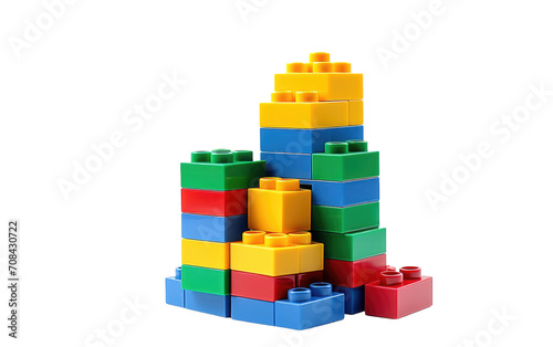Bricks and Blocks Construction Set Isolated on Transparent Background PNG.