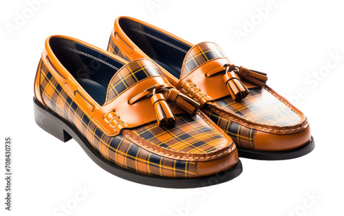 Loafers with Kiltie Detail Isolated on Transparent Background PNG.