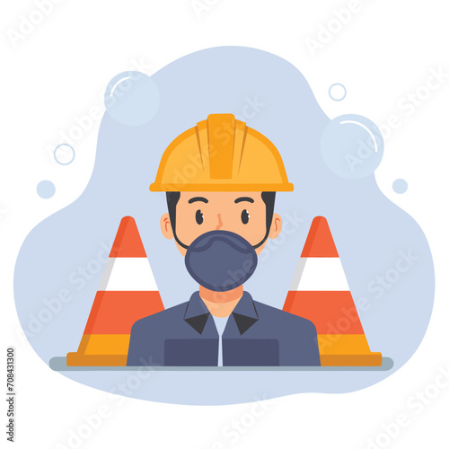 2d vector illustration safety Civil protection and safety when working and taking safety
