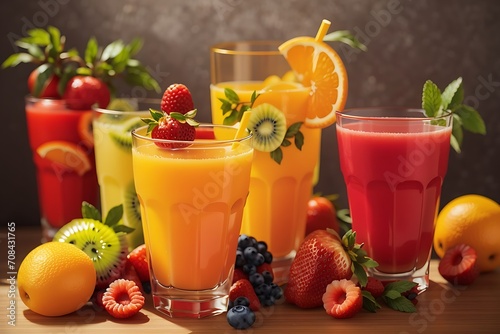 juice and fruits Generated by Ai 