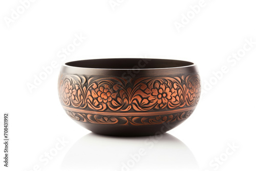 Brown Bowl on White Table, Simple and Elegant Table Setting