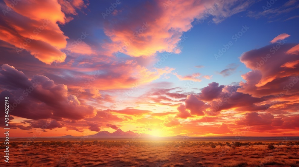 arizona counties concept, Gorgeous and colorful 3D rendered computer generated image of a bright and colorful Arizona sunset