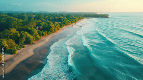 stunning blue ocean and sandy white island beach, copyspace for text © STORYTELLER