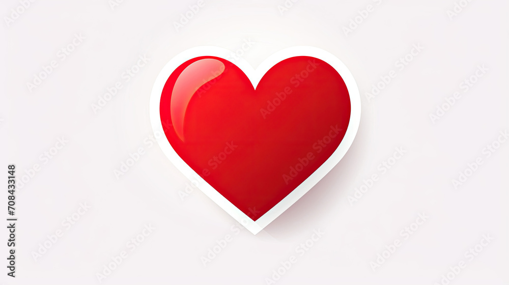 Red Heart on White Background - Love Symbol Red Heart on White Background - Love Symbol