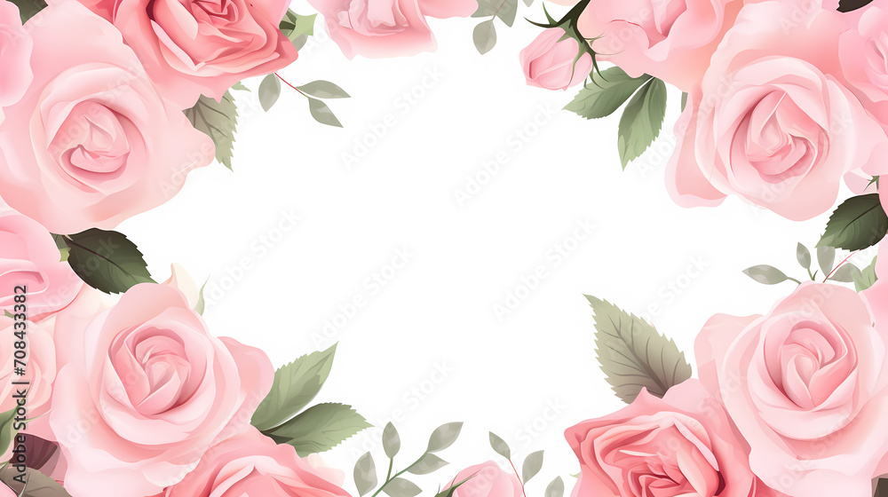 Empty floral frame with copy space for greeting card or invitation design Empty floral frame with copy space for greeting card or invitation design